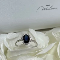 Miluna Anello oro con Zaffiro e brillanti cod: LID3271